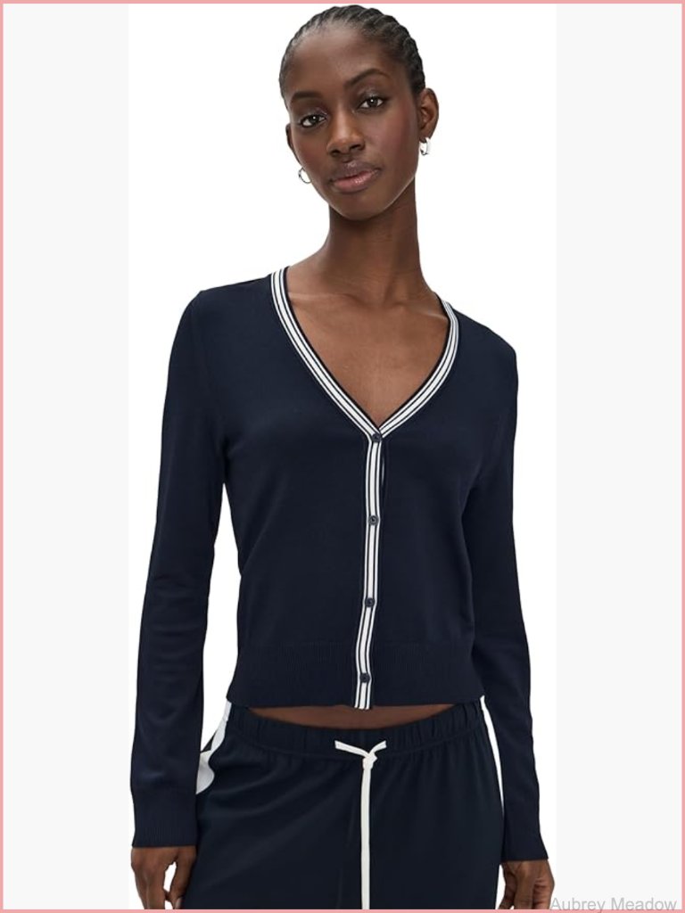 Lightweight Stretch Knit V-Neck Cardigan Long Sleeve